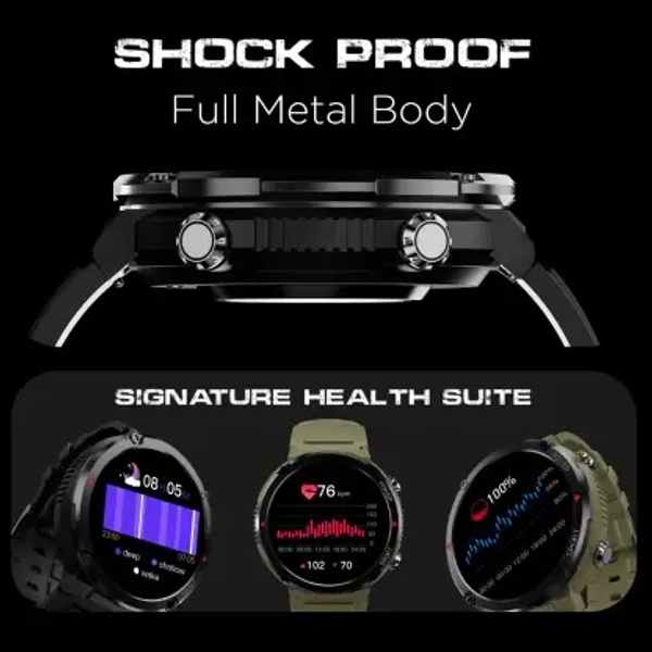 ( Open box ) Fire-Boltt Sphere 1.6" Sporty Rugged Smartwatch Metal Body Shock Proof, 600 mAh, High Res Smartwatch  (Black Strap, Free Size)
