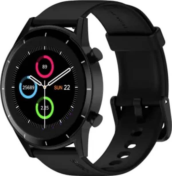 ( open box ) Noise Core 2 Buzz Bluetooth Calling with 1.28'' Round Display, AI Voice Assistant Smartwatch  (Black Strap, Regular)