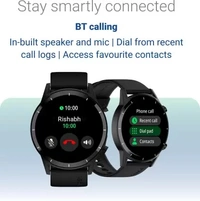 ( open box ) Noise Core 2 Buzz Bluetooth Calling with 1.28'' Round Display, AI Voice Assistant Smartwatch  (Black Strap, Regular)