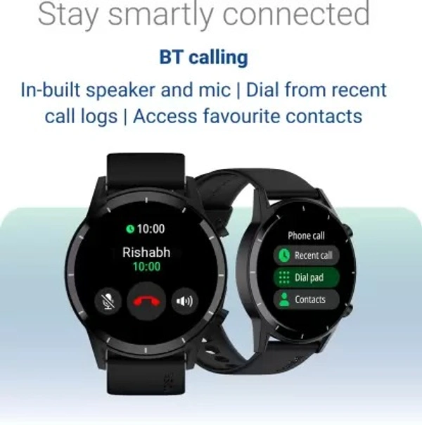 ( open box ) Noise Core 2 Buzz Bluetooth Calling with 1.28'' Round Display, AI Voice Assistant Smartwatch  (Black Strap, Regular)