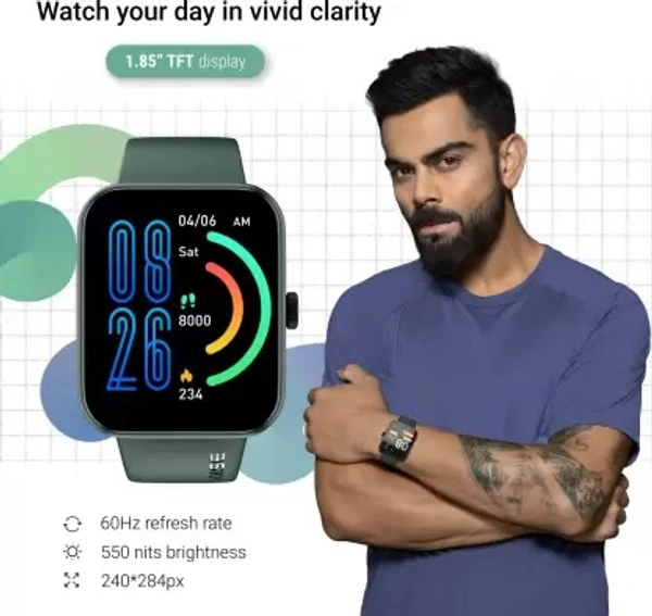 ( open box ) Noise Loop 1.85'' Display with Advanced Bluetooth Calling, 550 Nits Brightness Smartwatch  (Green Strap, Regular)