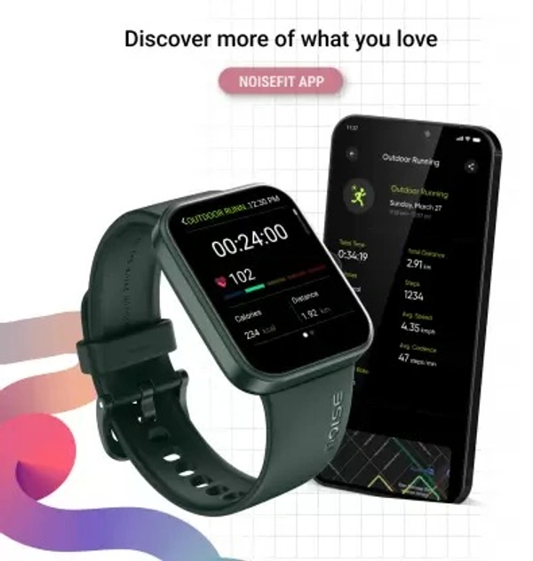 ( open box ) Noise Loop 1.85'' Display with Advanced Bluetooth Calling, 550 Nits Brightness Smartwatch  (Green Strap, Regular)