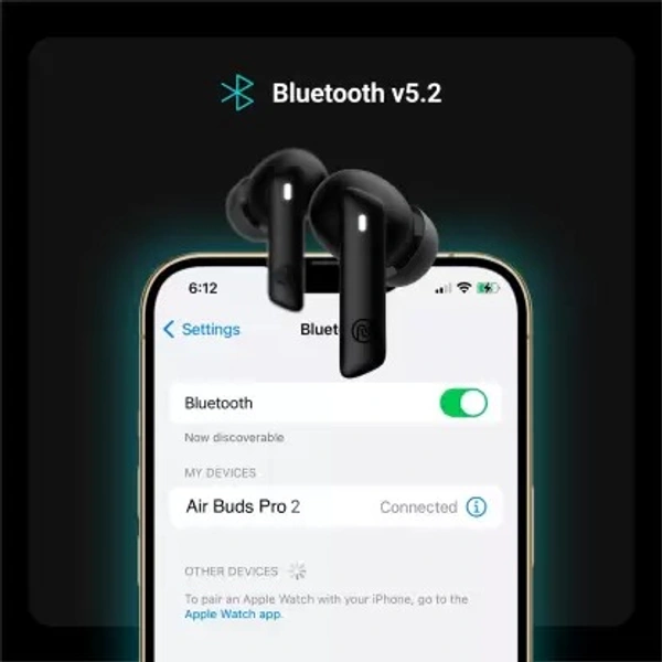 ( open box )Noise Air Buds Pro 2 with 25 Hours Playtime, 40dB ANC, Triple Mic with ENC, and IPX5 Bluetooth Headset  (Charcoal Black, True Wireless) 