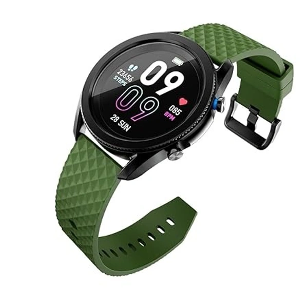 ( open box )Intex FitRist Active Smart Watch Multiple Watch Faces Music Control Remote Shutter Camera Call Reject (Military Green)