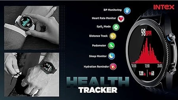 ( open box )Intex FitRist Active Smart Watch Multiple Watch Faces Music Control Remote Shutter Camera Call Reject (Military Green)