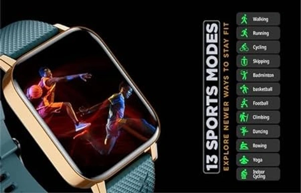 ( open box )Intex FitRist Vogue SmartWatch with 1.7" Vision Glass Display | 13 Sports Modes | Blood Pressure Monitor | SpO2 | Heart Rate Detector | Bluetooth Calling | IP67 & 7 Days Battery Life (Desert Gold)