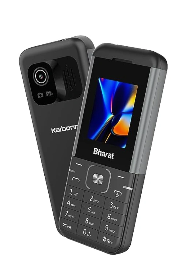 ( open box ) JioBharat K1 Karbonn 4G Keypad Phone with JioCinema, JioSaavn, JioPay (UPI), Long Lasting Battery, LED Torch, Digital Camera | Black & Grey | Locked for JioNetwork