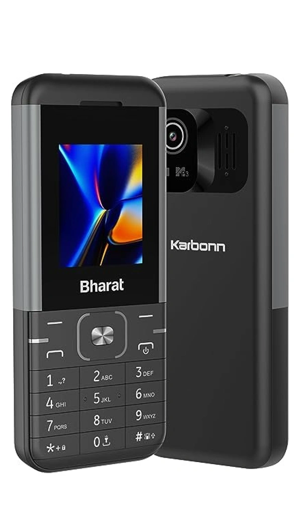 ( open box ) JioBharat K1 Karbonn 4G Keypad Phone with JioCinema, JioSaavn, JioPay (UPI), Long Lasting Battery, LED Torch, Digital Camera | Black & Grey | Locked for JioNetwork