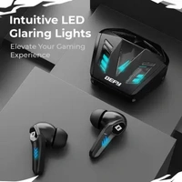 ( open box ) DEFY Gravity Turbo with Low Latency for Gaming, 30 Hours Playback, LED Lights Bluetooth Headset  (Invincible Black, In the Ear)