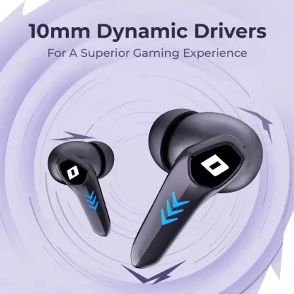 ( open box ) DEFY Gravity Turbo with Low Latency for Gaming, 30 Hours Playback, LED Lights Bluetooth Headset  (Invincible Black, In the Ear)