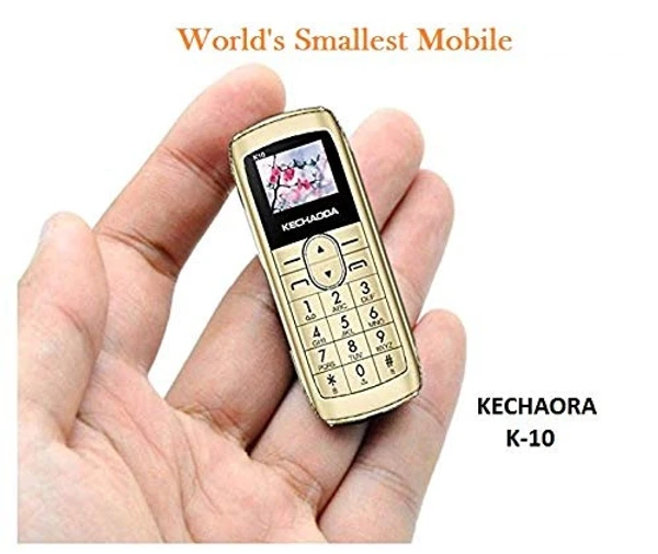 (  open box ) Kechaoda K10 Finger Sized –Bluetooth Phone, Single Sim, 0.66 Inch Display, 300mah Battery, Bluetooth Dialler, Wireless FM (Gold)