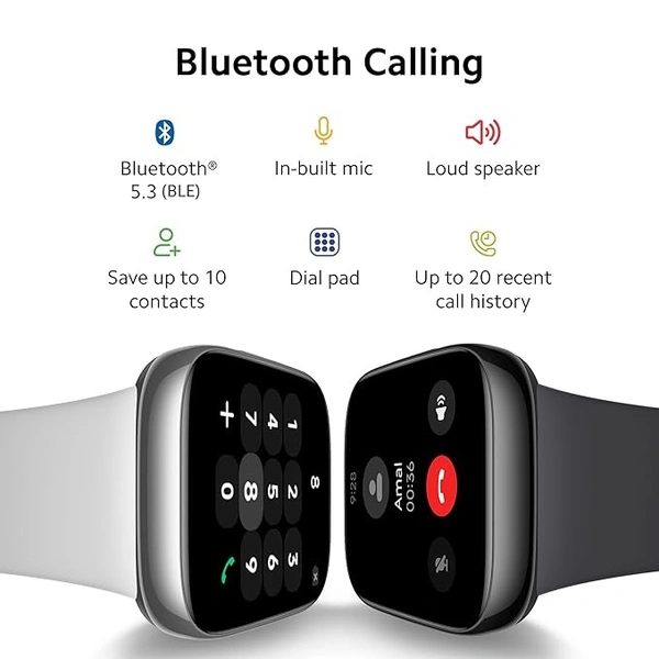 ( open box )Redmi Watch 3 Active Bluetooth Calling 1.83" Screen, Premium Metallic Finish, 200+ Watch Faces, Upto 12 Days of Battery Life, 5ATM, 100+ Sports Modes, Period Cycle Monitoring Platinum Grey