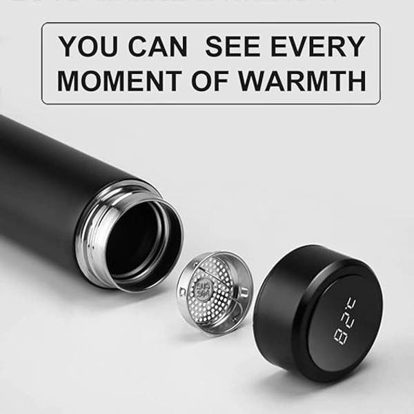 Studlike store Smart LED Active Temperature Display Indicator Vacuum Insulated Bottle Stainless Steel Thermos Hot & Cold Bottle with Liquid Temperature Display (500ml) (Black)