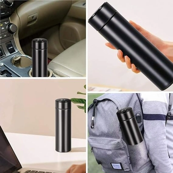 Studlike store Smart LED Active Temperature Display Indicator Vacuum Insulated Bottle Stainless Steel Thermos Hot & Cold Bottle with Liquid Temperature Display (500ml) (Black)