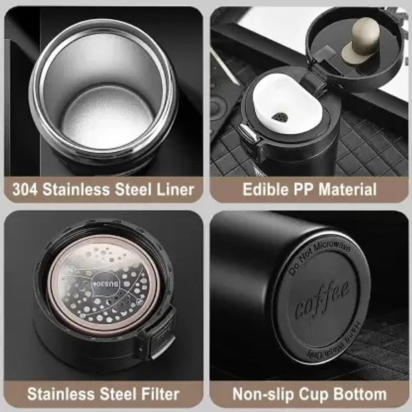 Studlike store Double Wall Vacuum Insulated Stainless Steel Tea Coffee Thermos Flask Travel Stainless Steel Bath Mug  (400 ml)