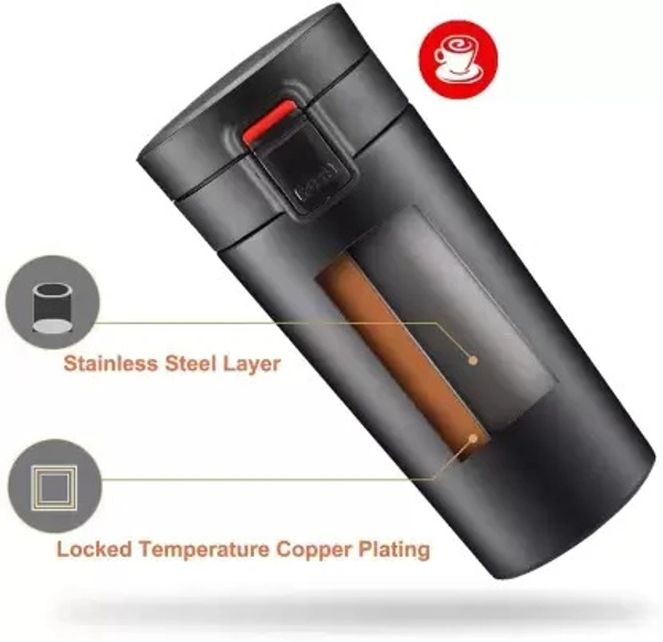 Studlike store Double Wall Vacuum Insulated Stainless Steel Tea Coffee Thermos Flask Travel Stainless Steel Bath Mug  (400 ml)