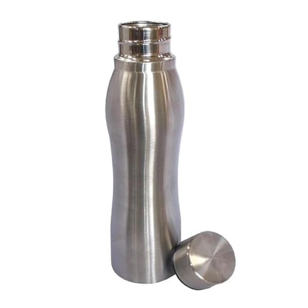 studlike store 1000ML Silver Steel Water Bottle Unbreakable Design Food Grade Portable Bottle Leak Proof for Cold Drinks Carrier Use for Travel Office Shopping Sports Picnic School (1 Pc)