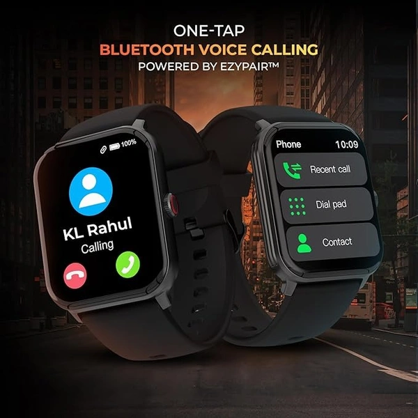 beatXP Marv Neo 1.85” (4.6 cm) Display, Bluetooth Calling Smart Watch, Smart AI Voice Assistant, 100+ Sports Modes, Heart & SpO2 Monitoring, IP68, Fast Charging (Free Size, Modern, Black)