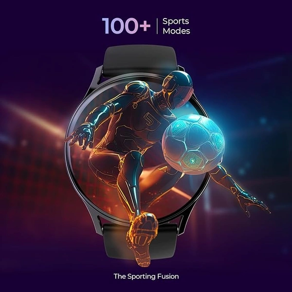 beatXP Flare Pro 1.39” HD Display Bluetooth Calling Smart Watch, 100+ Sports Modes, Heart Rate Monitoring, SpO2, AI Voice Assistant, IP68 - Black