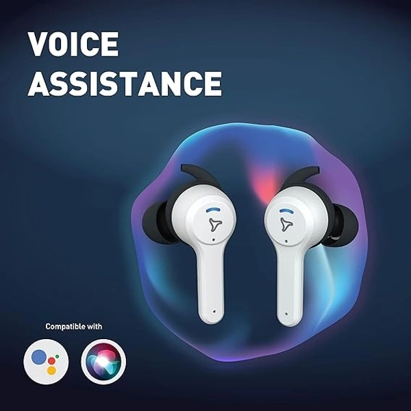 SYSKA Sonic Buds IEB900 Earbuds with 50Hr Play Time, auto ENc Tech, Low Latency, IPX4, 13mm Drivers for Deep Bass, Type-C Charging (Pristine White, True Wireless)