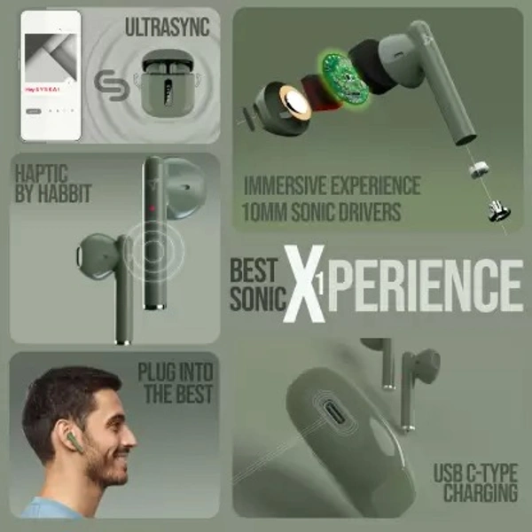 Syska SonicBuds X1 Bluetooth Headset  ( True Wireless)