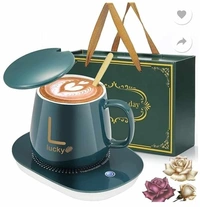 Jarvis Creation Cermaic Coffee Mug Warmer with Auto Shut Off and Heating Function Electric Warmer Plate with Auto Shut Off for Coffee Tea Milk Cocoa Gift Set Temperature Control