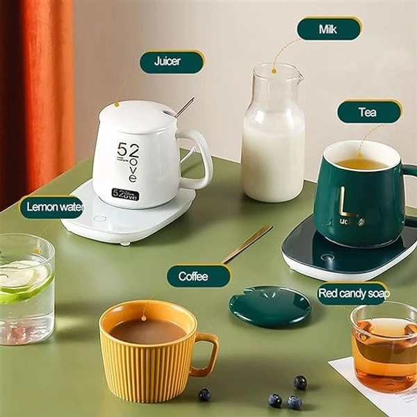 Jarvis Creation Cermaic Coffee Mug Warmer with Auto Shut Off and Heating Function Electric Warmer Plate with Auto Shut Off for Coffee Tea Milk Cocoa Gift Set Temperature Control