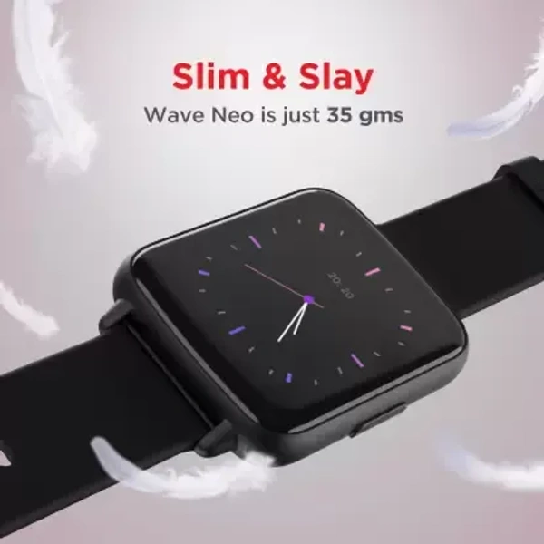 ( Refurbished )boAt Wave Neo with 1.69 inch , 2.5D Curved Display & Multiple Sports Modes Smartwatch  (Active Black Strap, Free Size) - Black