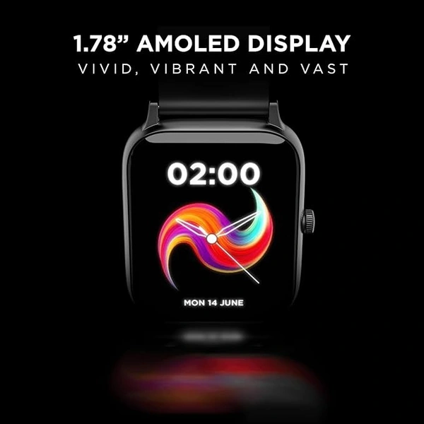 ( Refurbished )boAt Xtend Pro Smart Watch with Advanced Dedicated Bluetooth Calling Chip, Coins,Dial Pad, 1.78 AMOLED Display,ASAP (Fast) Charge,700+ Active Modes,Health Ecosystem(Active Black) - Black