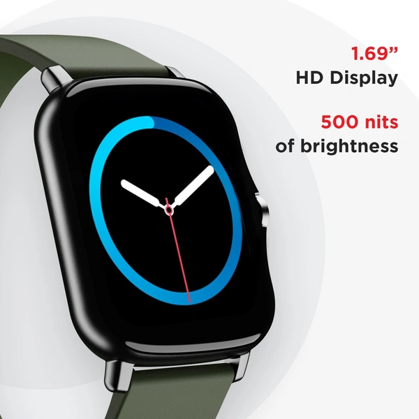 ( Refurbished )boAt Wave Fit Smartwatch, 4.29 cm (1.69 inch) HD Display, Upto 7 Days Battery, 100+ Watch Faces, SpO2 & Heart Rate Monitor, Call, Text & Social Media Notifications  - Green