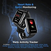 ( Refurbished ) boAt Blaze Smart Watch with 1.75" HD Display, Fast Charge, Apollo 3 Blue Plus Processor, 24x7 Heart Rate & SpO2 Monitor, Multiple Watch Faces, Multiple Sports Modes & 7 Days Battery Life(Active Black) - Black