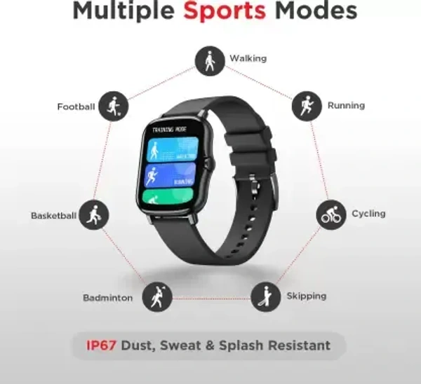 ( Refurbished )boAt Vertex 1.69" HealthEcosystem Smartwatch  (Black) - Black