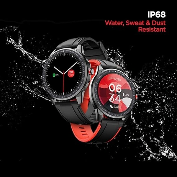 ( Refurbished )boAt Flash Edition Smart Watch with Activity Tracker, Multiple Sports Modes, 1.3" Screen, 170+ Watch Faces, Sleep Monitor, Gesture, Camera & Music Control, IP68 & 7 Days Battery Life - Black