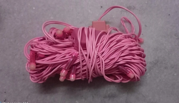 Rice Lights 40Ft Serial Bulbs Home Decoration Lighting for Diwali Christmas Lighting Ladi jhalar Random Colors - Pink