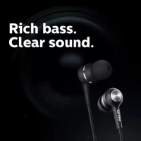 ( open box ) PHILIPS SHE1505BK/94 Rich Bass Wired Headset  (Black, In the Ear)