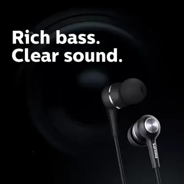 ( open box ) PHILIPS SHE1505BK/94 Rich Bass Wired Headset  (Black, In the Ear)