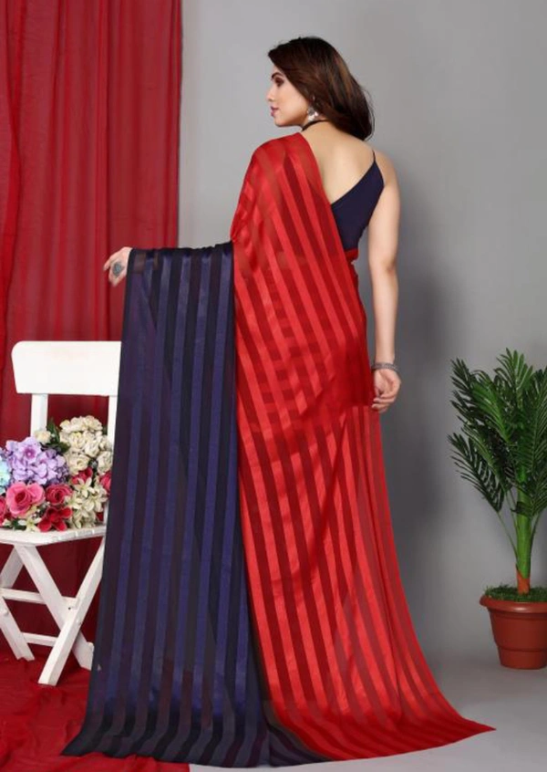 Festive Wear Satin Saree without Blouse Piece - Free Size