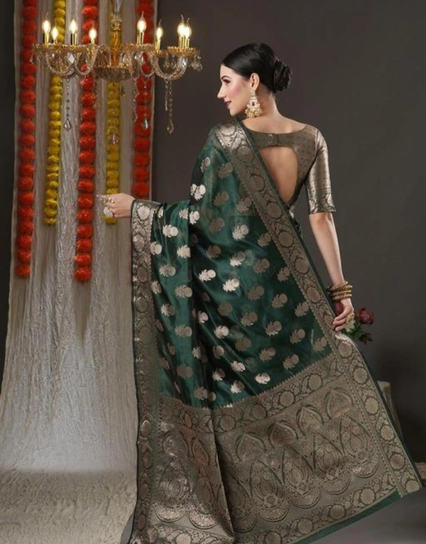 Clearance Mela Special,Fancy Premium Organza Silk Saree - Free 🆓