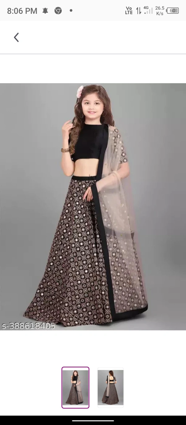 Clothes shop Girls Designer Party Wear Semi Stitched Lehenga - 16y