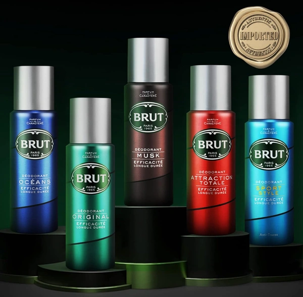Brut Original Deodorant Body Spray for Men, Masculine Long-Lasting Deo with Fresh, Authentic Fragrance, Imported (200ml)