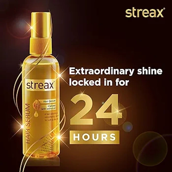 Streax Hair Serum Vitalized with Walnut Oil, For Hair Smoothening & Shine, For Dry & Frizzy Hair - 100 ml