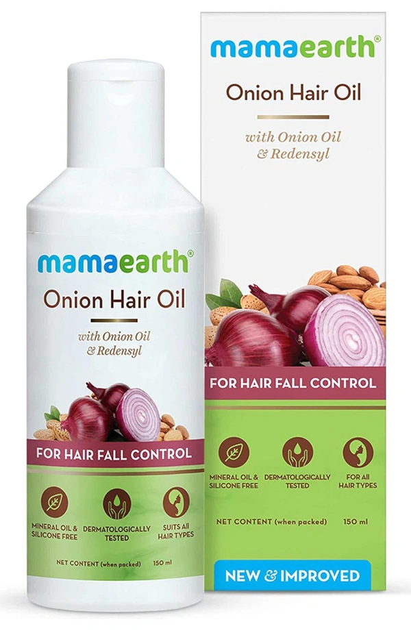 Mamaearth Onion Hair Oil for Hair Growth & Hair Fall Control with Redensyl 100ml
