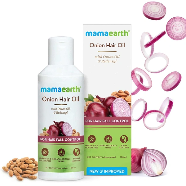 Mamaearth Onion Hair Oil for Hair Growth & Hair Fall Control with Redensyl 100ml