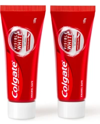 Colgate Visible White Toothpaste 200g (100g x Pack of 2) Teeth Whitening Starts in 1 week, Safe on Enamel, Stain Removal and Minty Flavour for Fresh Breath