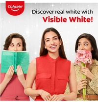 Colgate Visible White Toothpaste 200g (100g x Pack of 2) Teeth Whitening Starts in 1 week, Safe on Enamel, Stain Removal and Minty Flavour for Fresh Breath