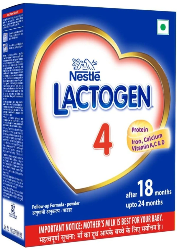 Lactogen Nestlé Lactogen 4 Follow-Up Formula Powder - After 18 Months Upto 24 Months, Stage 4, 400G Bag-In-Box Pack, Infant