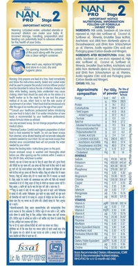 Nestle NAN PRO 2 Follow-up Formula Powder - After 6 months, Stage 2, 400g Bag-In-Box Pack