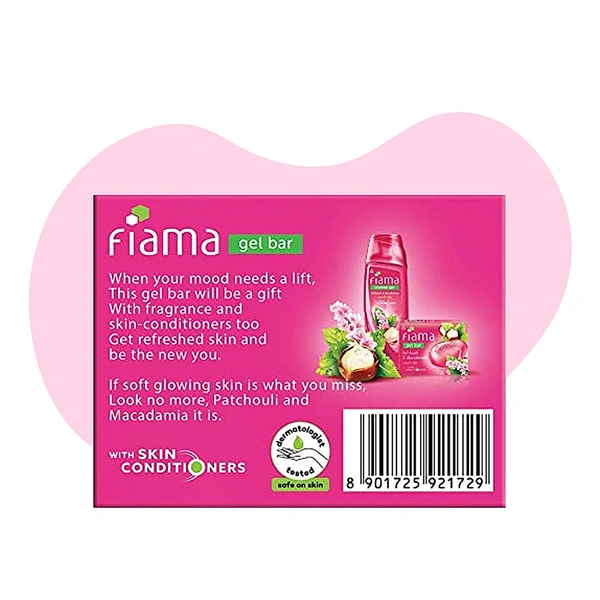 Fiama Gel Soap Patchouli & Macademia Gel Bar, 125 G