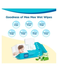 Mee Mee Caring Baby Wet Wipes with lid, 72 Pcs