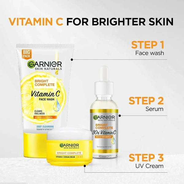 Garnier Skin Naturals, Face Serum, Brightening and Anti-Dark Spots, Bright Complete Vitamin C Booster, 15 ml